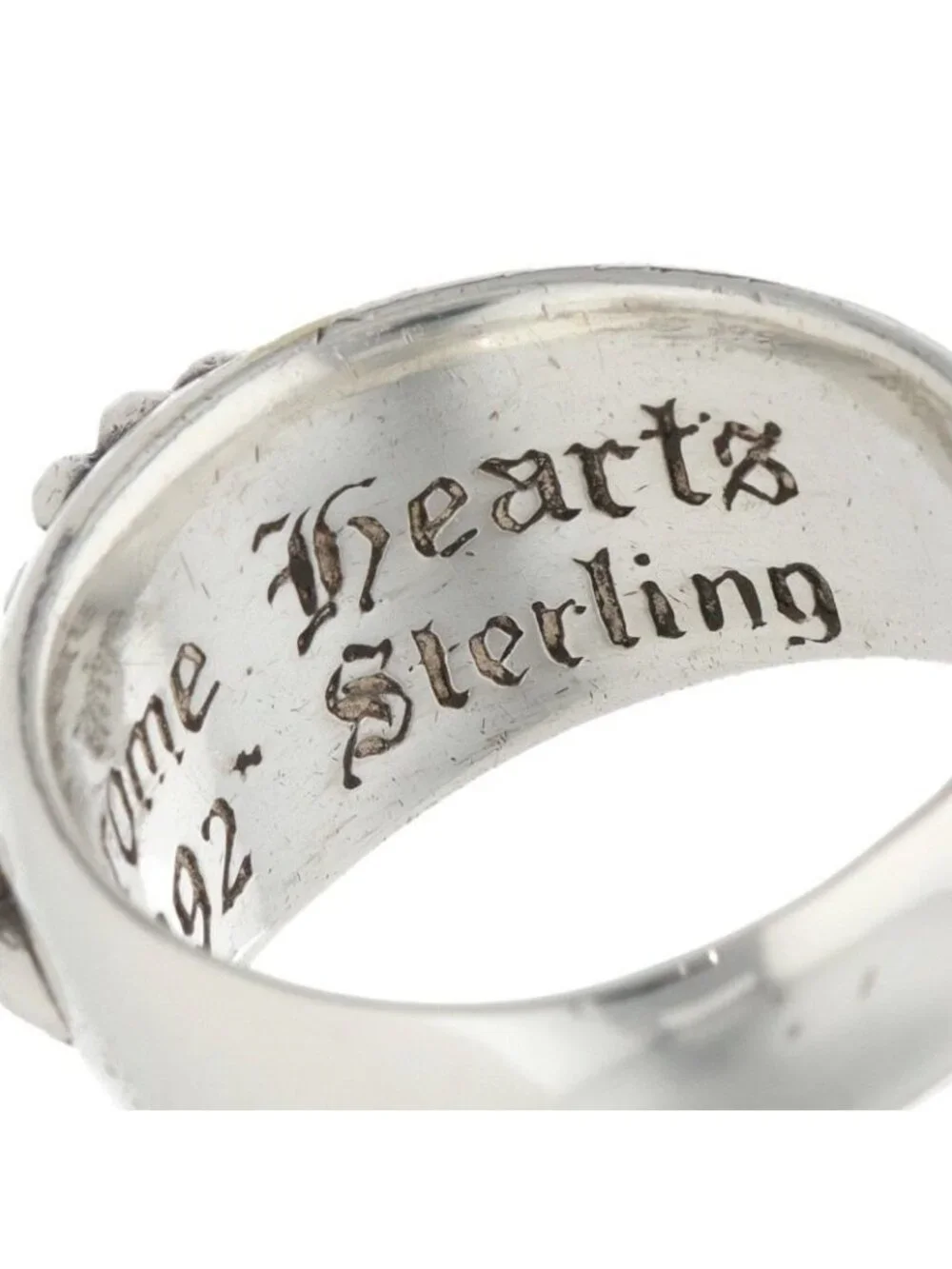 Chrome Hearts Flrl P Dmnd Floral Cross Pave Diamond Silver Ring